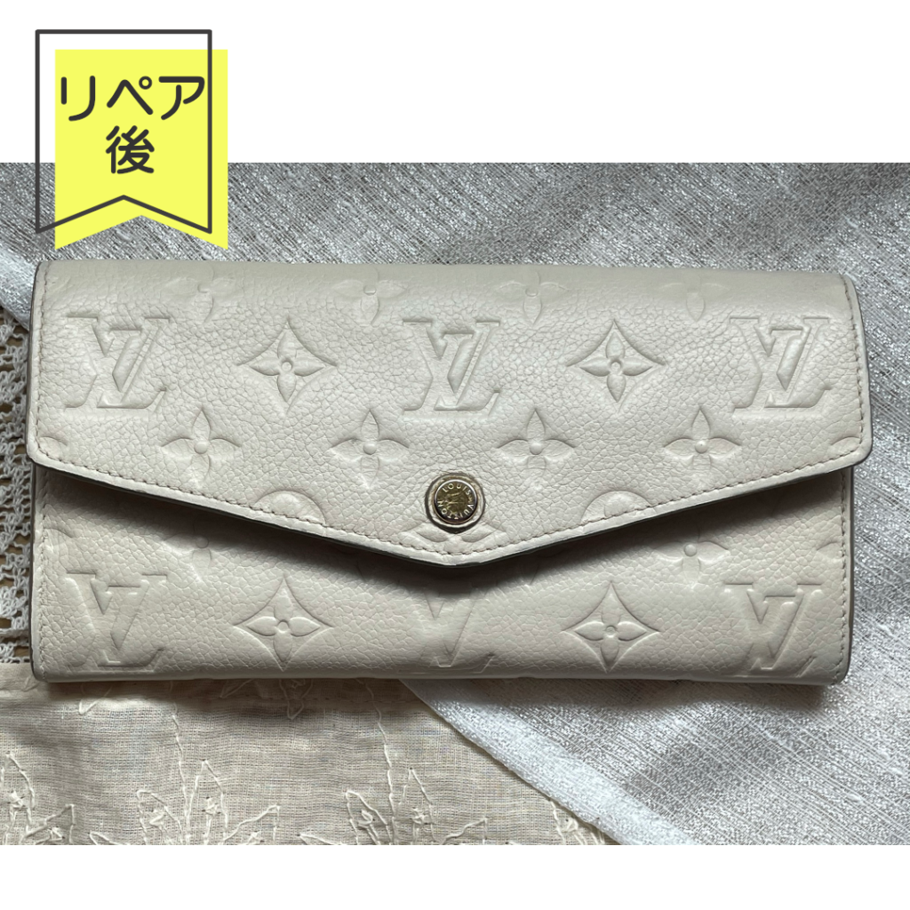 ヴィトン　アンプラント　モノグラム財布　正面　リペア後