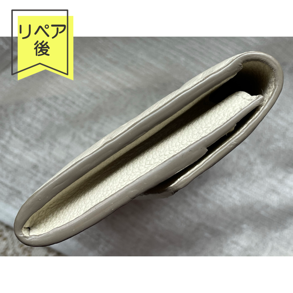 ヴィトン　アンプラント　モノグラム財布　コバ　リペア後