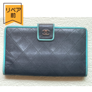 CHANELマトラッセ バイカラー財布　リコート編